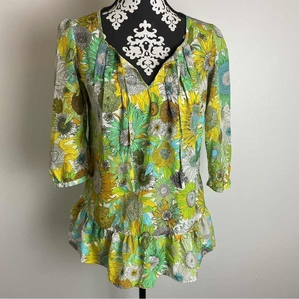Liberty of London for Target Sunflower Floral Ruffle Blouse